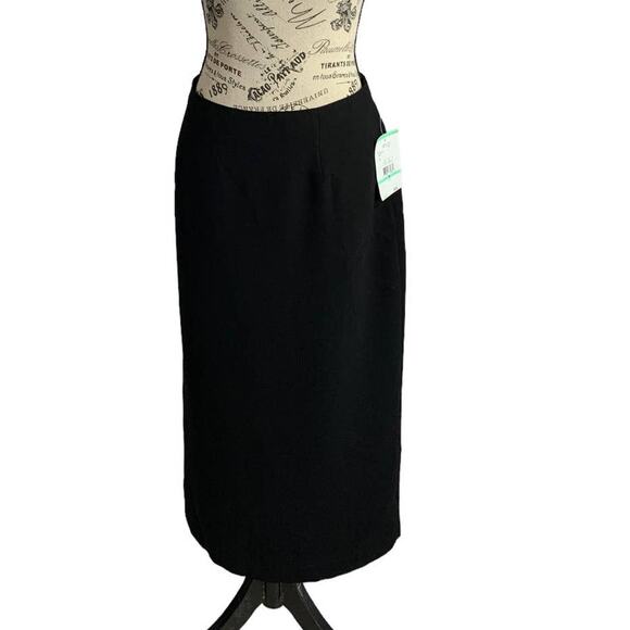 Jones Wear Pencil Skirt Core suiting Black Silky Lining Polyester Women's 8 NEW - Picture 1 of 7